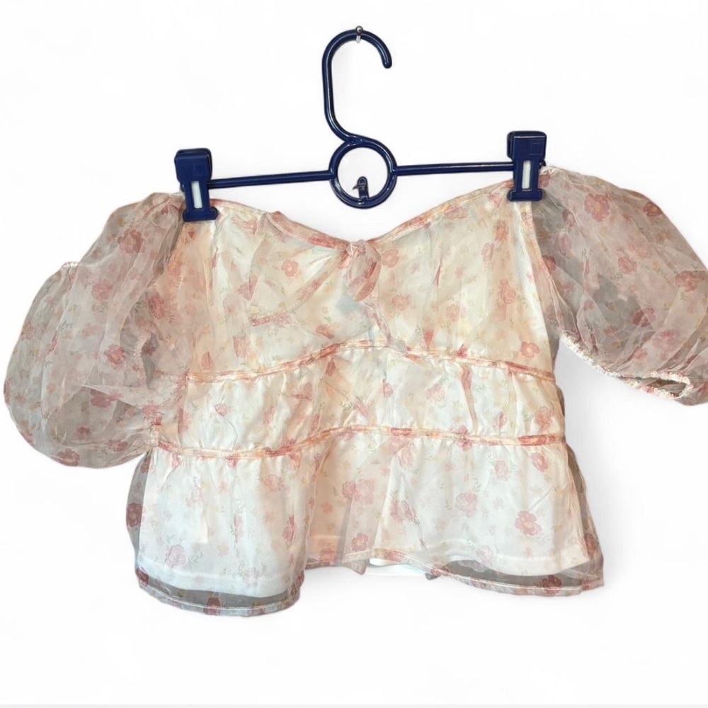 COCO + Jaimeson Cream and floral babydoll blouse